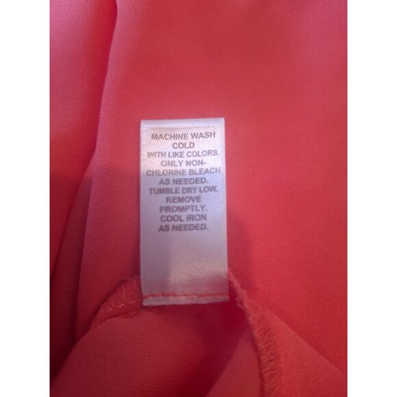 Cato Est 1946 Womens Blouse M Coral V Neck Lightweight Flowy Lagenlook Preppy - Picture 6 of 8